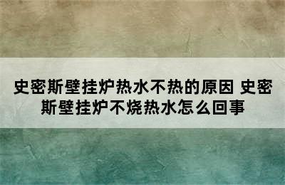 史密斯壁挂炉热水不热的原因 史密斯壁挂炉不烧热水怎么回事